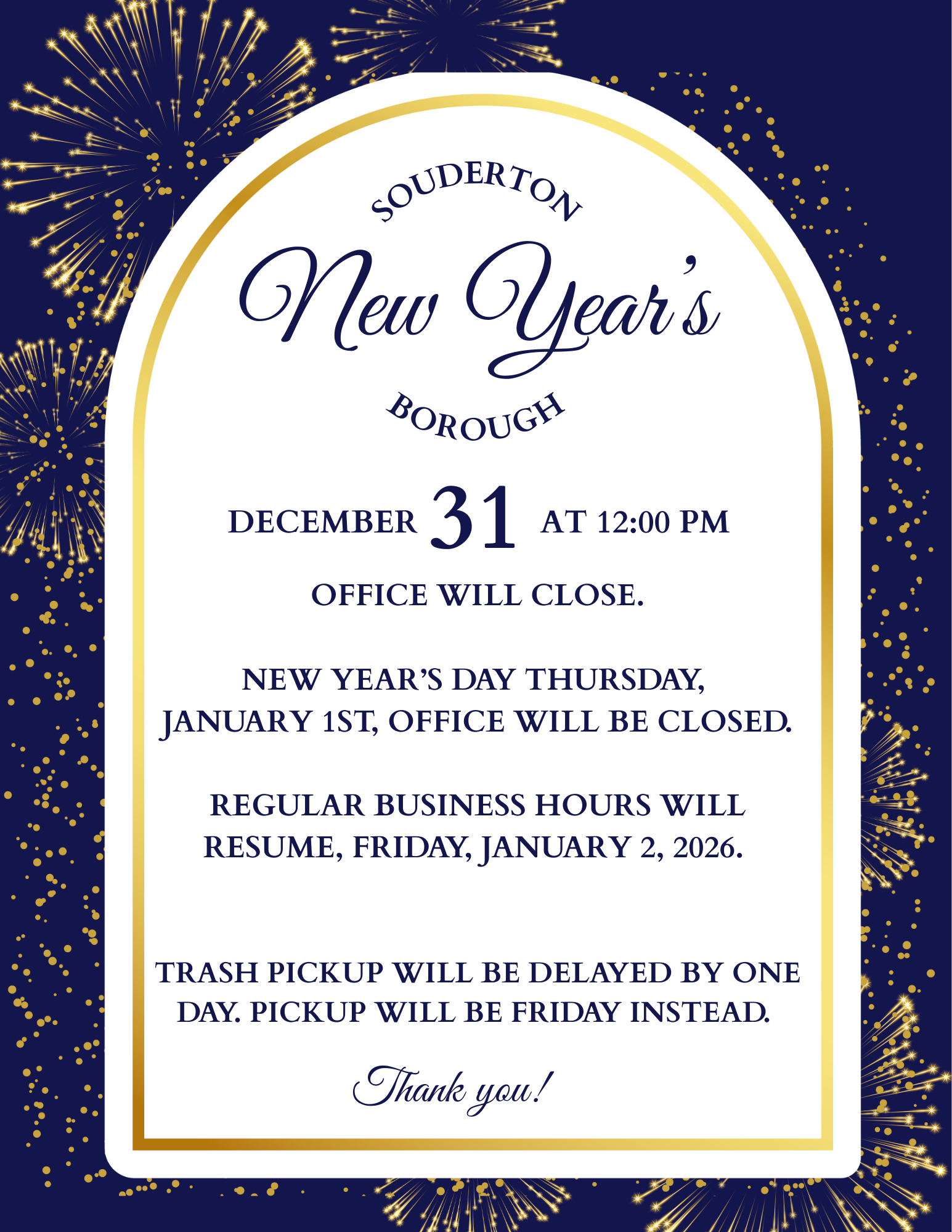 New Year's Day - Borough Office Closed