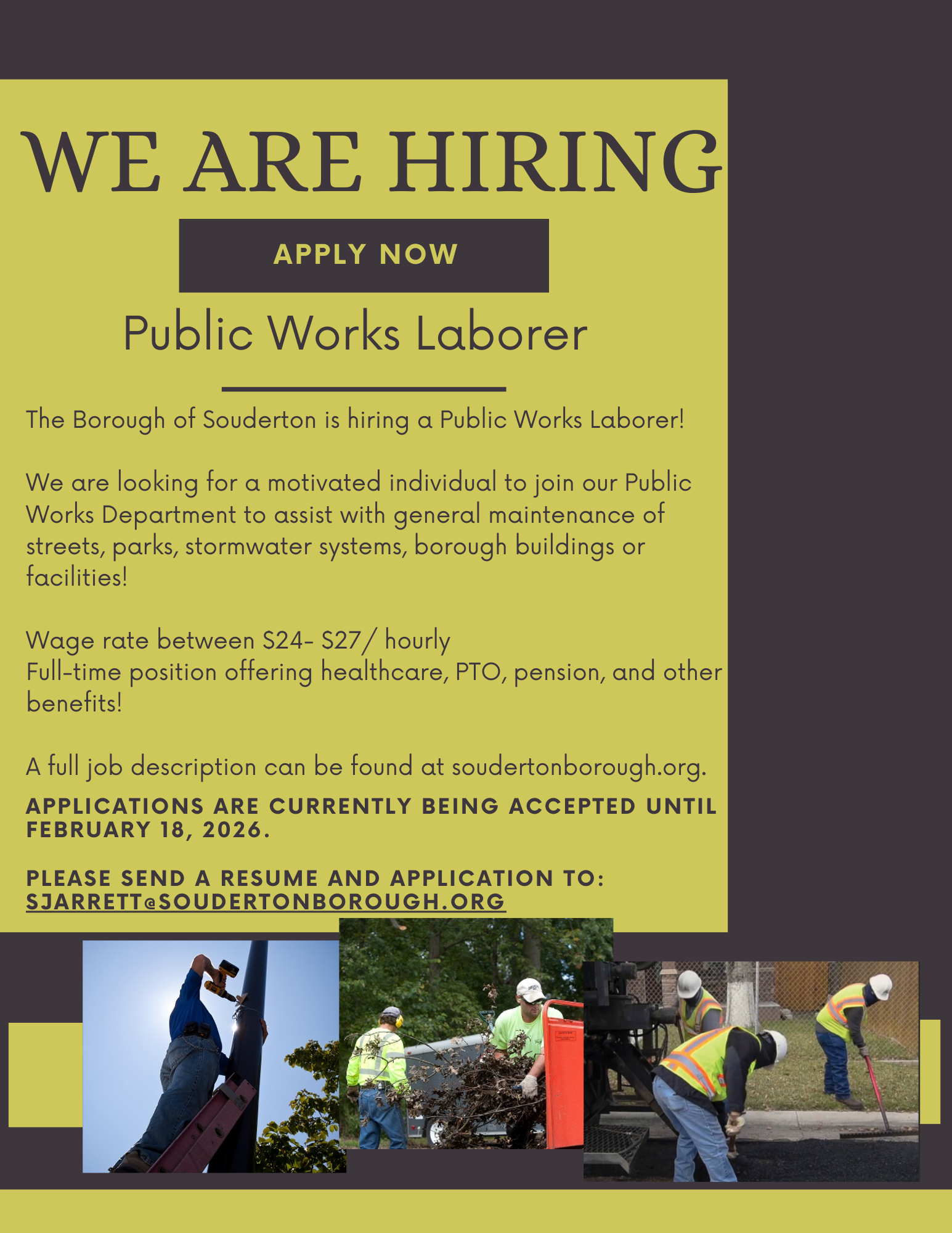 Department of Public Works Hiring