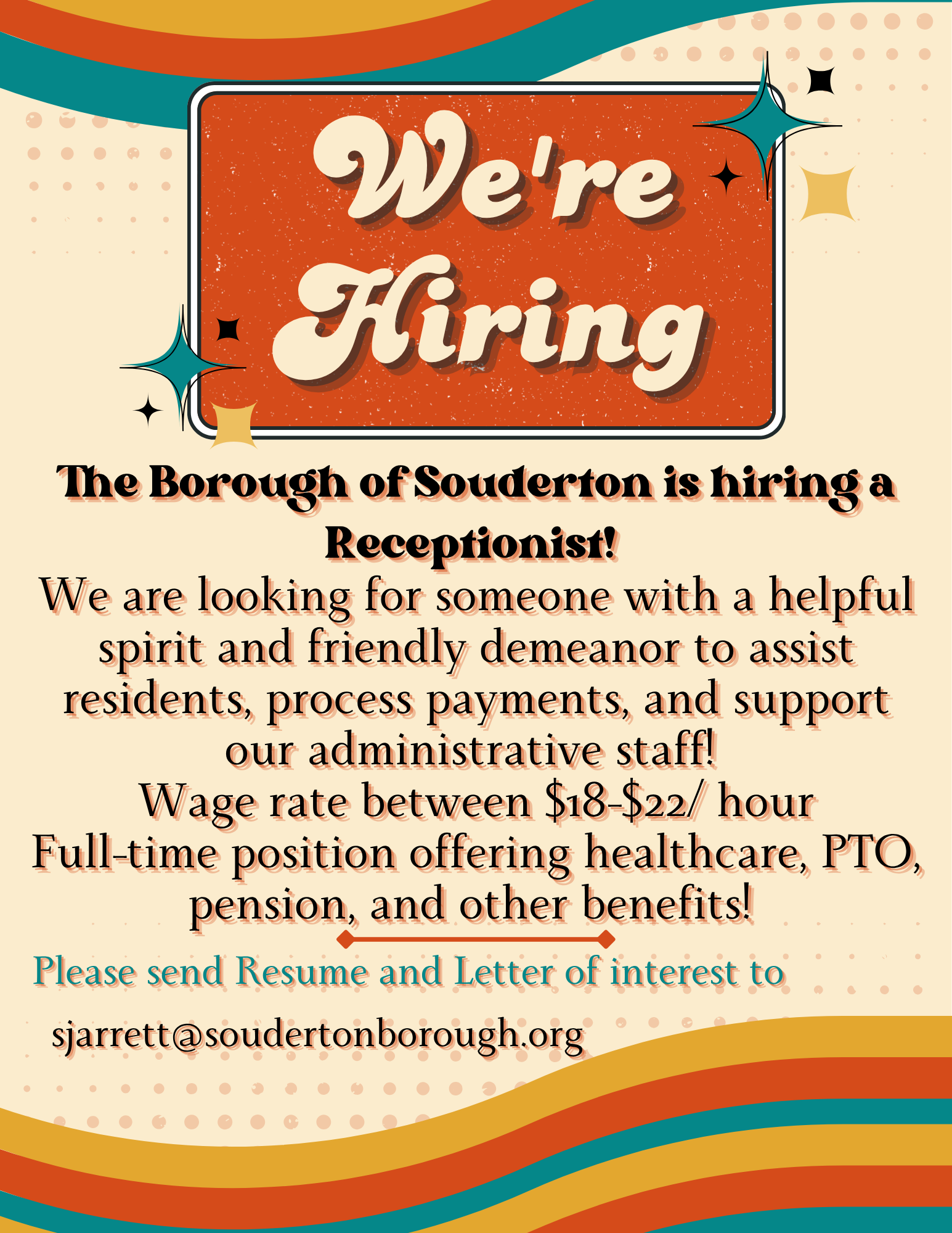 Souderton Borough is hiring!